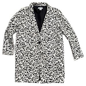 LIZ CLAIBORNE Women’s Black & White Dalmatian Print Winter Coat Jacket-Size S
